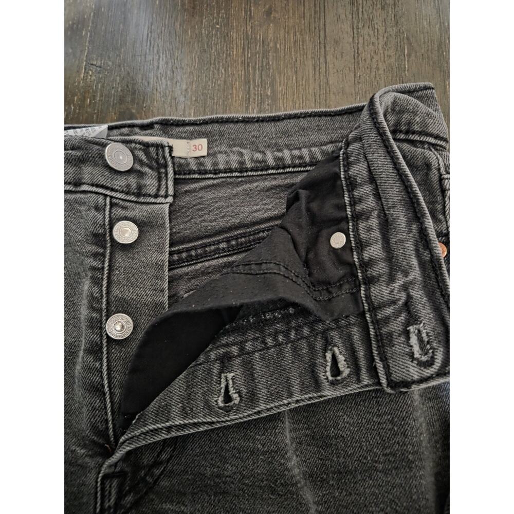 Levis Womens Jeans Black Size 30 Wedgie Straight Denim Stretch Cotton Distressed - Picture 10 of 11